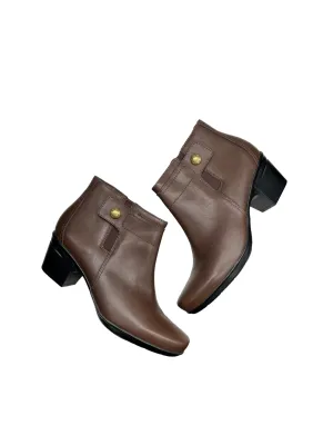 Brown Boots Ankle Heels Clarks, Size 9