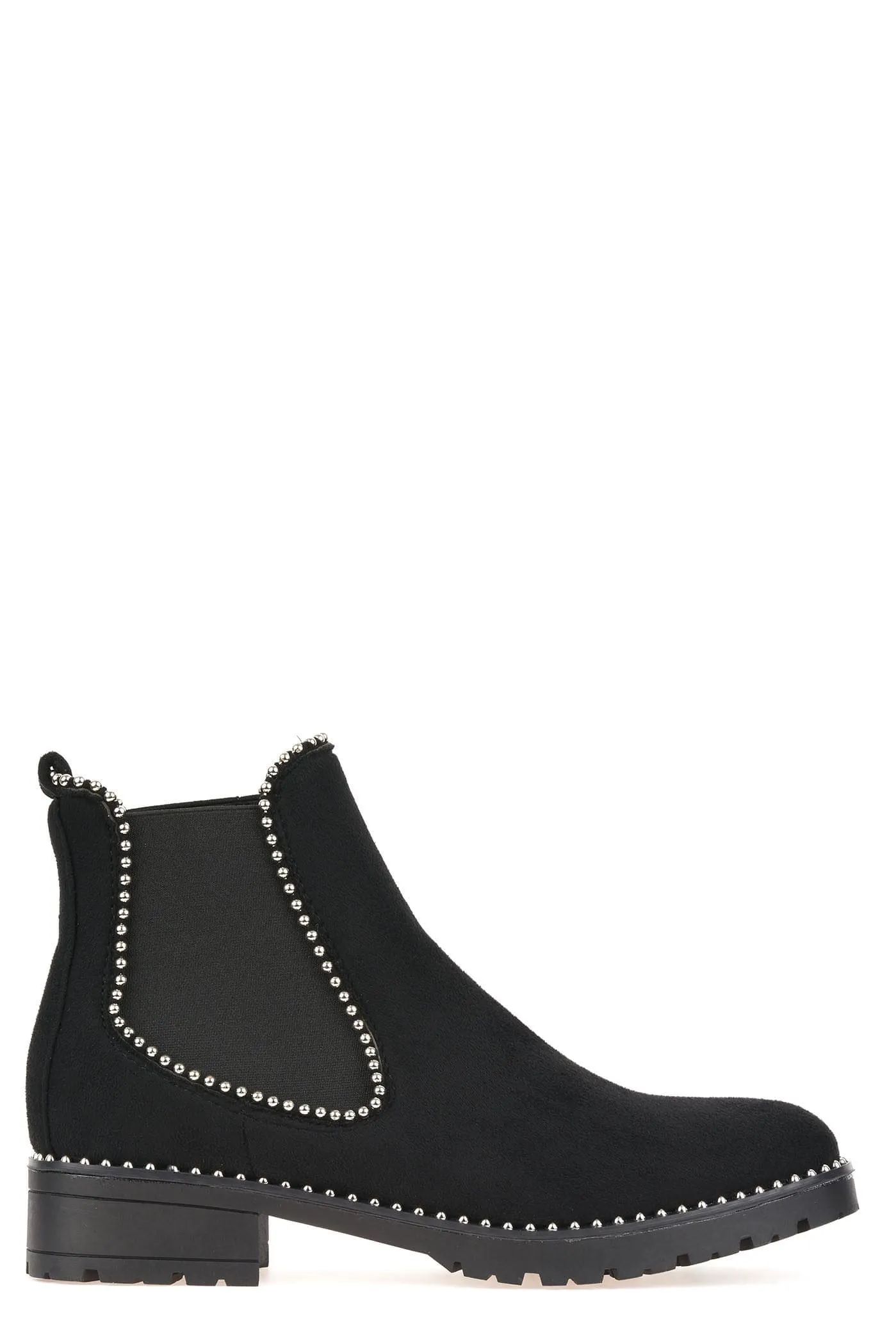 Emma Stud Detailing Sole Ankle Boot in Black Suede