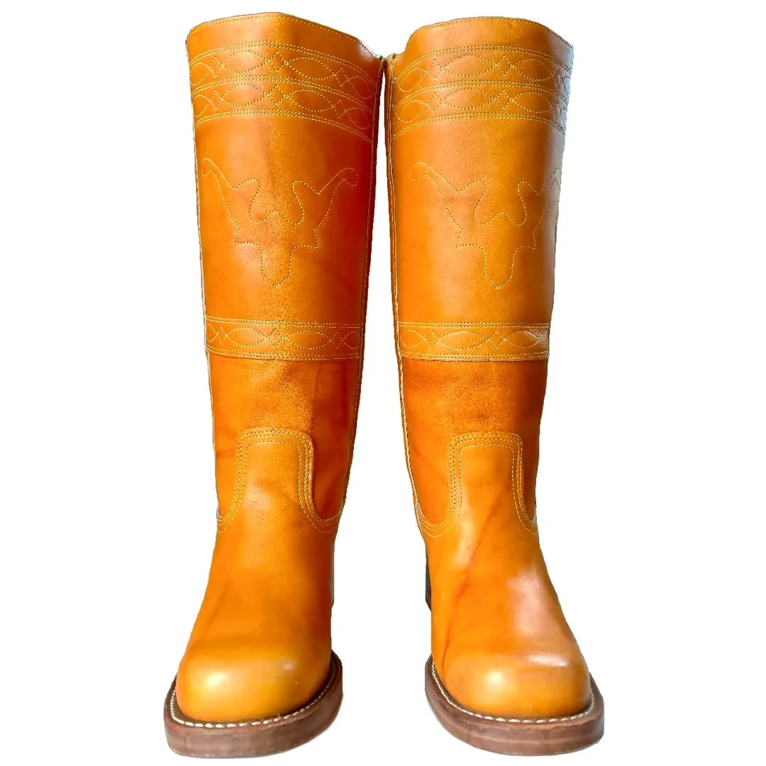 FRYE Vintage Campus Stitching Horse Tall Knee High Boots