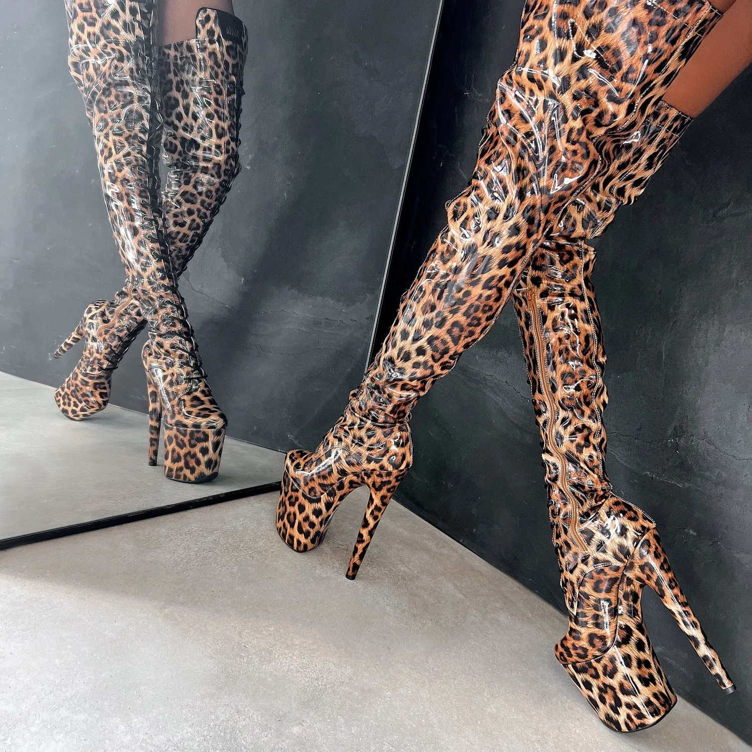Leopard Thigh High - 8 INCH   SP - Limited Edition