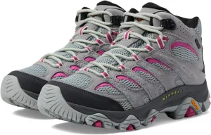 Moab 3 Mid Waterproof Merrell Hiking Shoes, Monument/Fuchsia