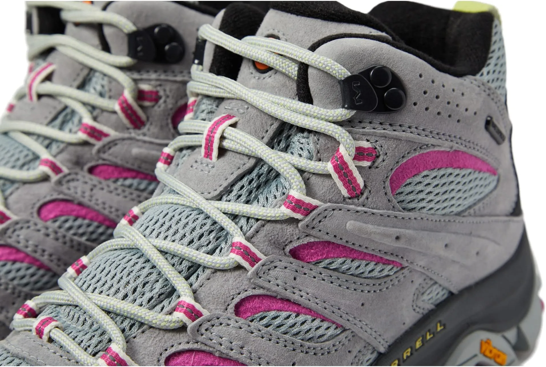 Moab 3 Mid Waterproof Merrell Hiking Shoes, Monument/Fuchsia