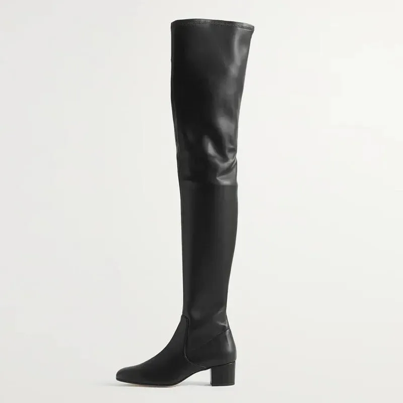 Pre Order:  Classic Thigh High Leather Boots